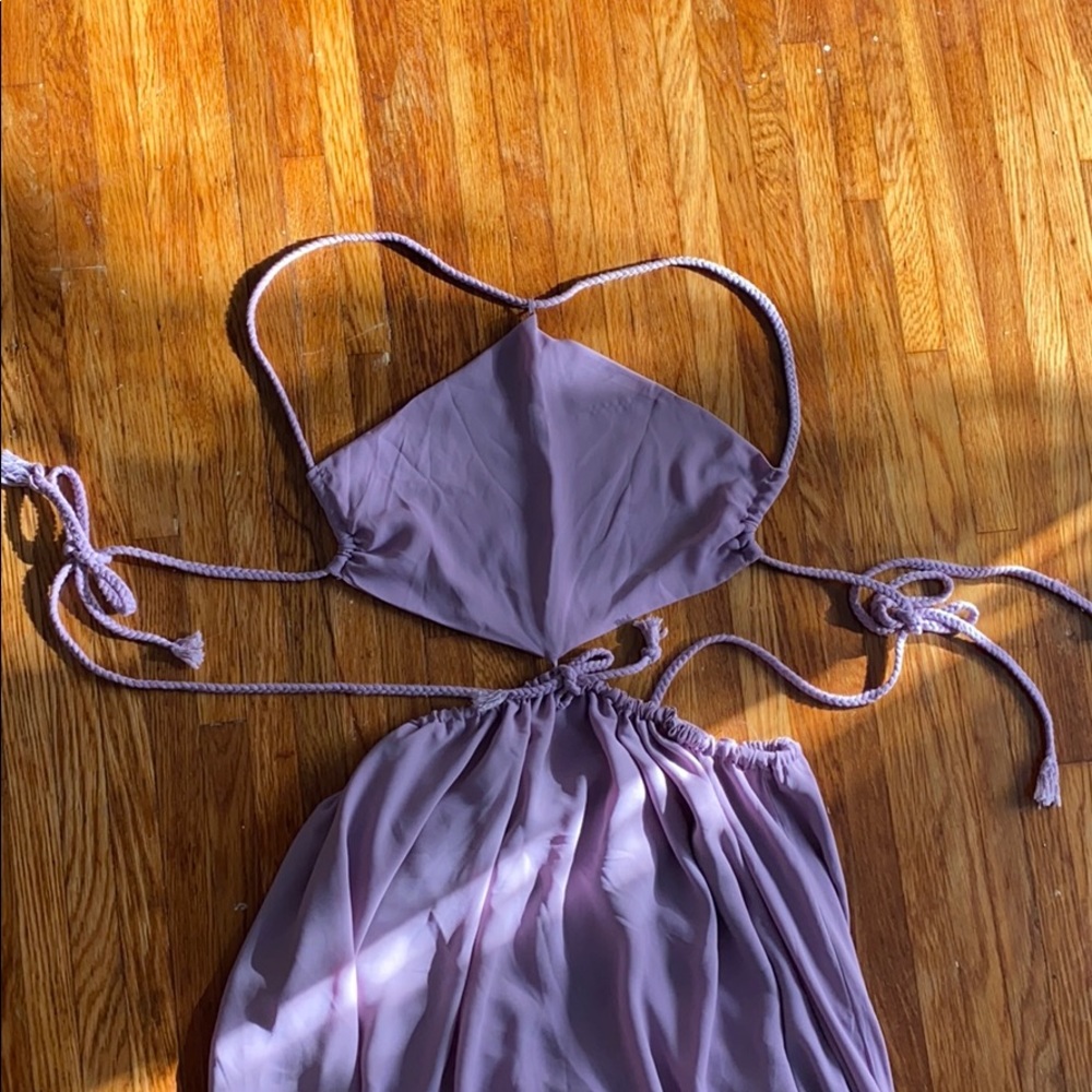 Lioness Maxi in soft pastel purple lined dress